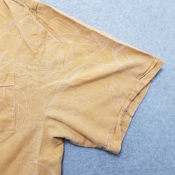 Jamaica Jaxx Shirt Mens Large Orange Hawaiian Button Up Short‎ Sleeve 100% Silk - Picture 3 of 9